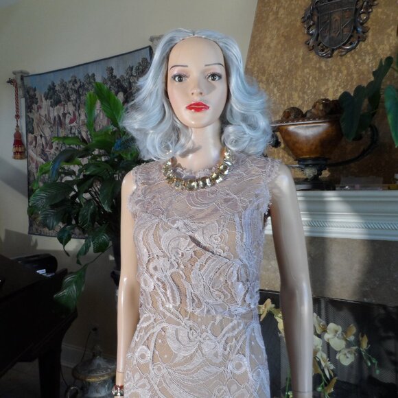 New Emilio Pucci Beige Lace Cocktail Sheath Dress Size US 6 - Picture 6 of 16